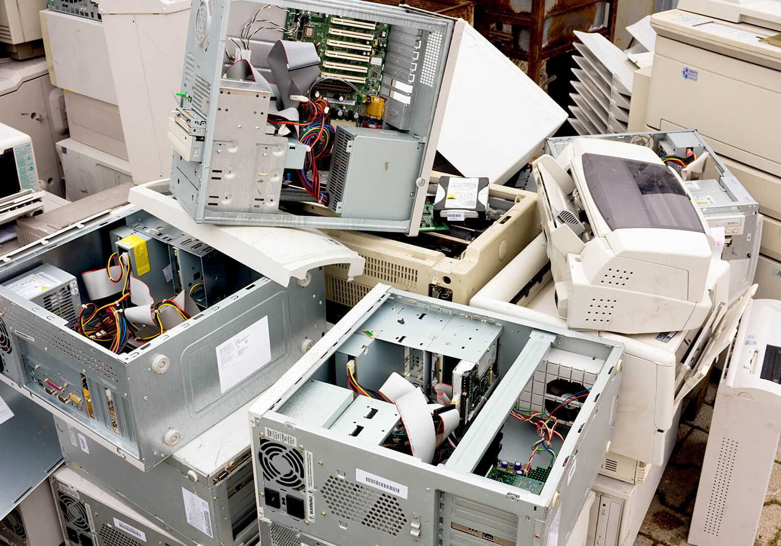 Electronic waste - e-waste awaiting responsible and certified recycling